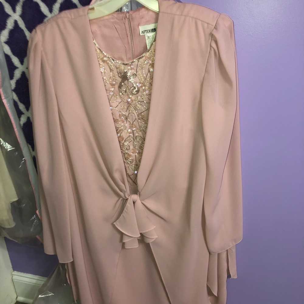 Dusty rose pink dress with beaded front